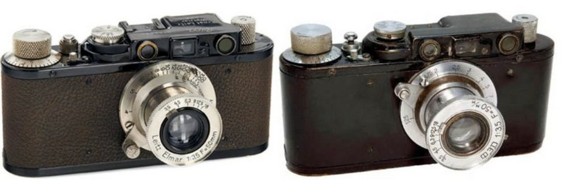 Немецкий фотоаппарат Leica 2 выпуска 1932 года и первый советский ФЭД выпуска 1933 года. Фото из Википедии
