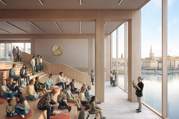 На першому поверсі планується розмістити фойє, магазин та ресторан, які виходитимуть на відкриту терасу з видом на воду.