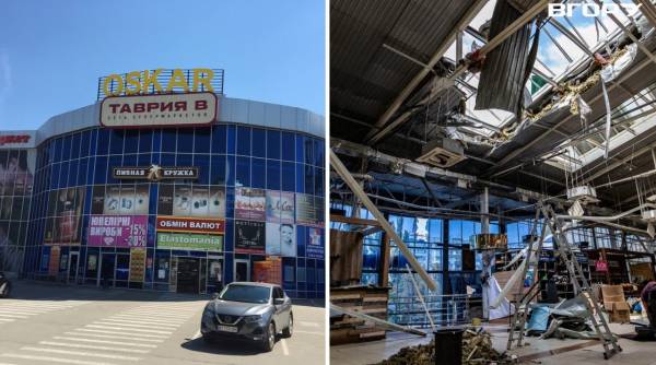 У Херсоні внаслідок атаки росіян зазнав пошкоджень торговий центр “Oscar”.